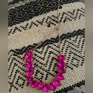 Elegant Hot Pink Gemstone Necklace
